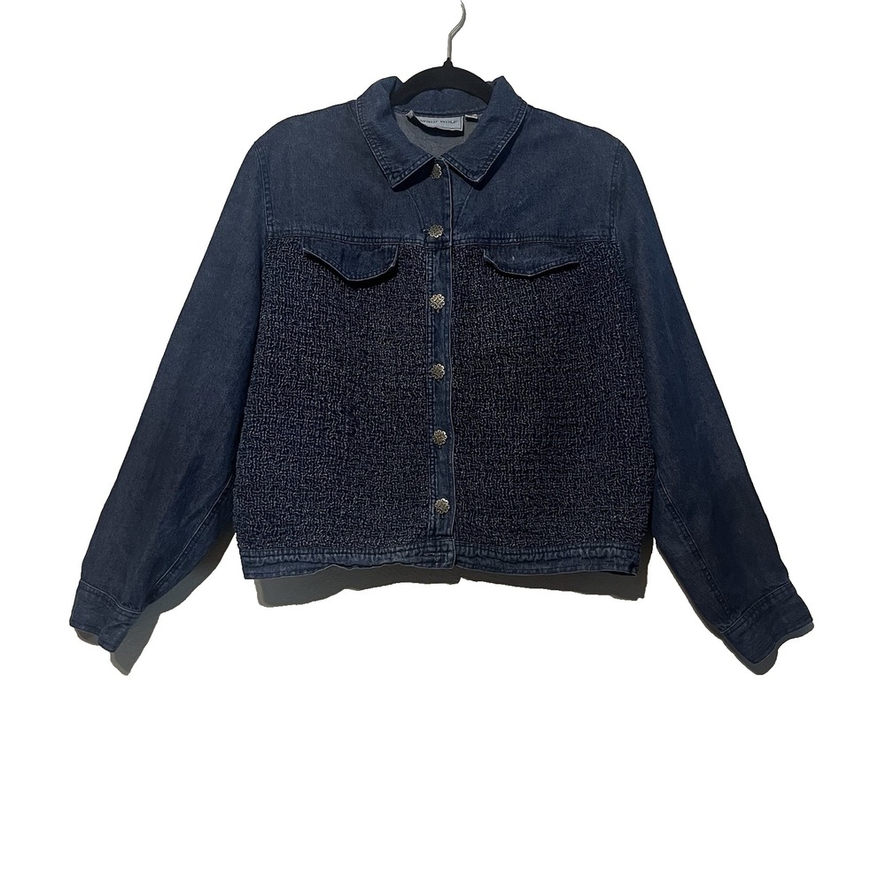 Howard Wolf Women' Vintage Made in the USA Denim‎ Button Up Blue Jacket Size 6